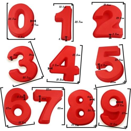 10 Pcs/Set 0-9 Large Digital Numbers Epoxy Resin Mold Cake Baking Decorating Silicone Mould DIY Crafts Jewelry Ornaments