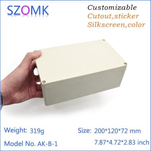 10 psc a lot ip 65 protection level electronics housing pcb plastic box 4 psc a lot electrical distribution case 200x120x72mm