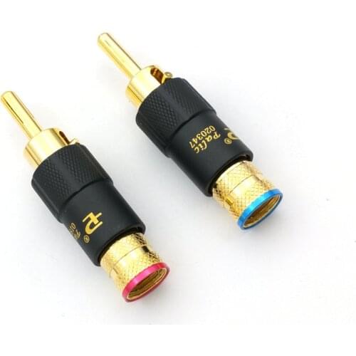 10pcs high quality 24k Audio 4mm Banana Speaker Plug Screw Lock for 9mm Cable Wire