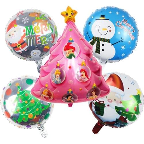 5pcs/lot SNOWMAN Christmas Tree Santa Claus& Xmas Bells Baloons Christmas Balloons Event Party Suppliers