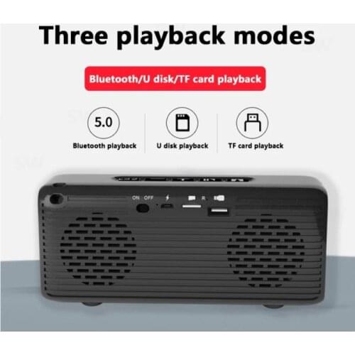 Alarm Clock Speaker Wireless Bluetooth Loudspeaker Support TF Card MP3 Player USB Chargeable Speaker With Lanyard Soundbar