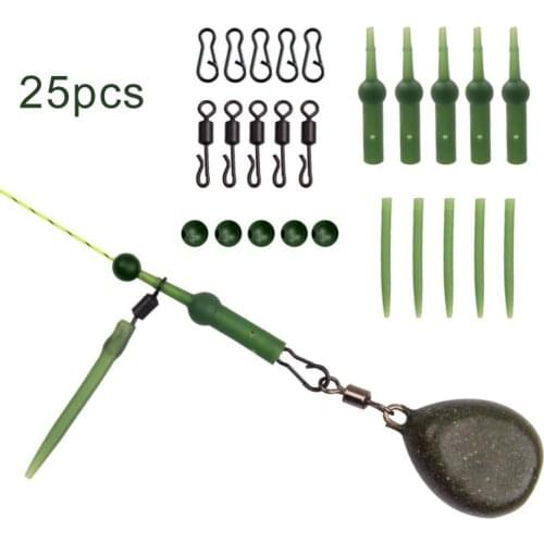 25 pieces/set of rolling quick-change rotary joint Chod rig buffer carp special-shaped pin, short tip tube fishing accessories