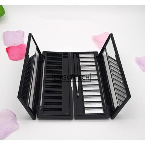 Black Eyeshadow Box 12 Compartment, Cosmetic Powder Container, Empty Eye shadow Box F1863
