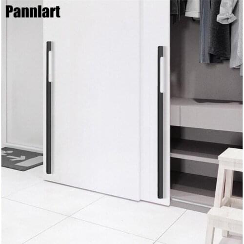 Pannlart 1 Pc Black Brushed Handles Aluminum Alloy Kitchen Cabinet Gold Color Handles Cupboard Door Drawer Pull Furniture Handle
