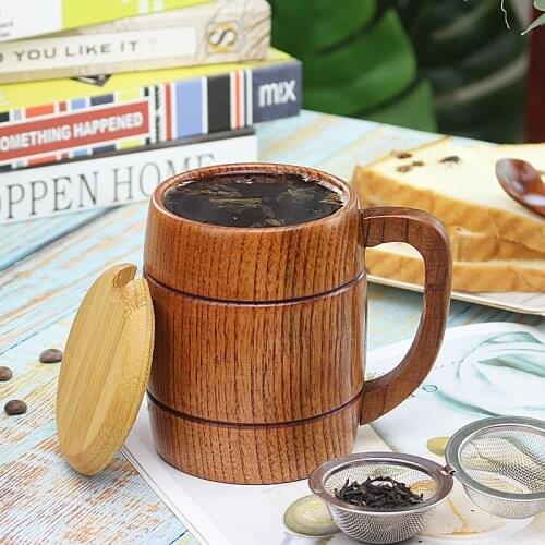 Wooden Big Belly Cups Handmade Natural Spruce Wood Cups Beer Tea Coffee Milk Water Cup Kitchen Bar Drinkware Dropshipping