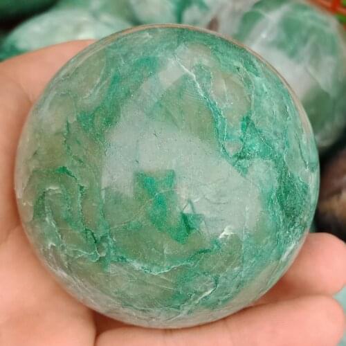Dhxyzb 55-75mm Natural African jade stone sphere gift Wood base crystal Quartz Globe Ball Rock Mineral Reiki Healing Home decor