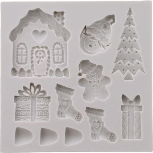 Sugarcraft Christmas Style 3D Silicone Mold Fondant Candy Cake Mold Decorating Tools Chocolate Gumpaste Mold Baking Cute Tools
