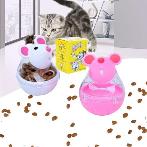 Cat Food Leak Toys Pet Feeder Toy Cat Mice Shape Food Rolling Leakage Dispenser Bowl Playing Training Educational Toys For Cats