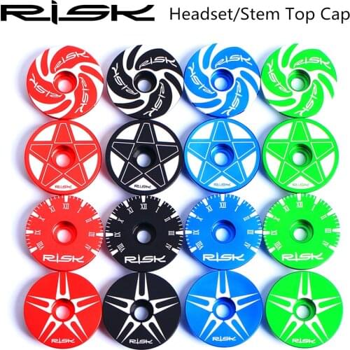 RISK Bicycle Stem Top Cap Headset Cover with Bolt Apply to 28.6mm 1 1/8" Front Fork AluminiumAlloy Stem Top Cap 1.5Conical Tube