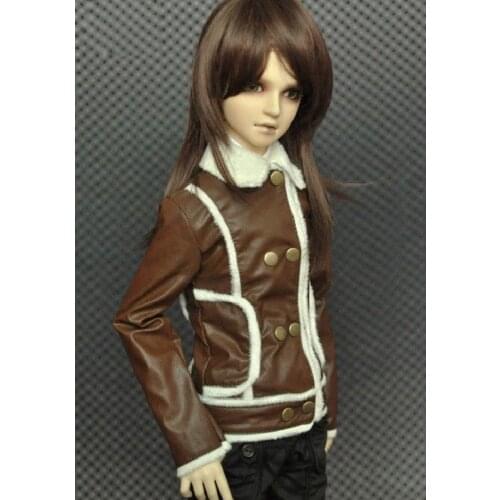 Coffee Jacket Coat Top Clothing Synthetic Leather For 1/3 24" 60cm 70cm SD17 Uncle Tall Male BJD SD DK DZ AOD DD Doll