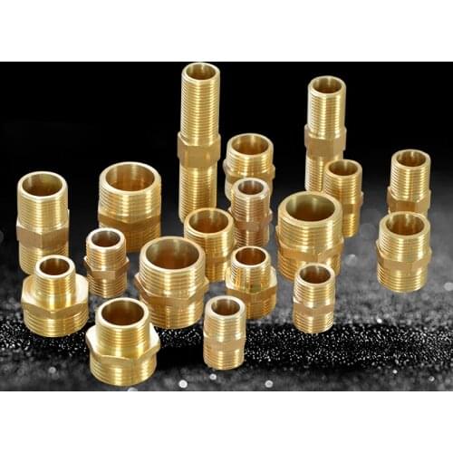 Brass Pipe Fitting - Equal Hex Nipple 1/8" 1/4" 3/8" 1/2" 3/4" 1" Connector Male x Male BSP Jointer Adaptor for Water Gas Oil