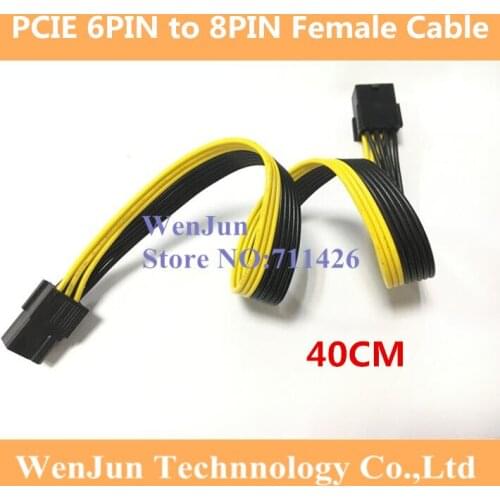 Ribbon Wire 18AWG PCI-E GPU 6Pin 2*3pin Female to 8 Pin 2*4pin Extension Power Cable 6 pin to 8pin Magic Port for video card