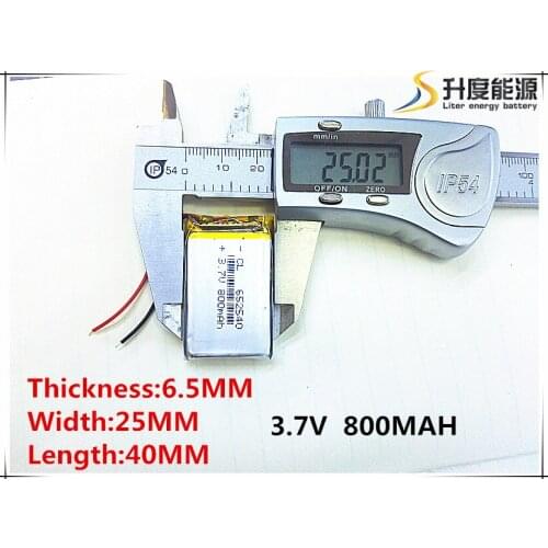 1PCS 652540 3.7V 800mah Lithium polymer Battery With Protection Board For MP3 MP4 MP5 GPS Glass Digital Product