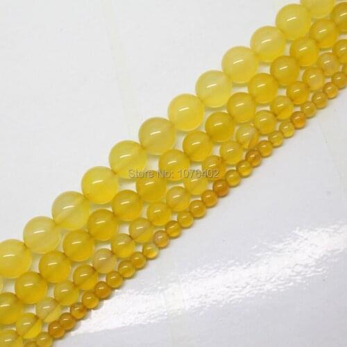 Mini. order is $7! 4,6,8,10mm Beautiful Yellow Agates Round Loose Beads 15"