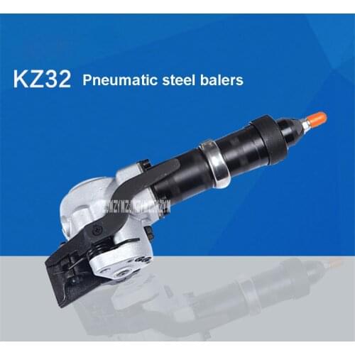 New Hot kz32 Pneumatic steel belt baler Pneumatic steel belt baler steel steel strapping machine 0.4-0.6mpa 19-32mm 5.3m / min