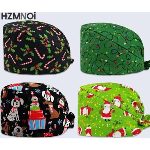 New Product Colorful Printed Nurse Cap Surgical Cap Pet Hospital Surgeon Cap Dentist Cap Beauty Salon Chef Dustproof Scrub Cap