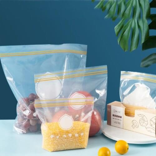 30Pcs PVC Fresh Keeping Bag For Vegetable Fruit Storage Freezing Preservation Zipper Sealed Bags Kitchen Food Organization Tools