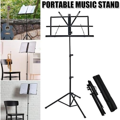 Music Stand Lightweight Easy to Set Collapsible Adjustable Orchestra Portable Sheet Music Stand with Carry Bag School SA