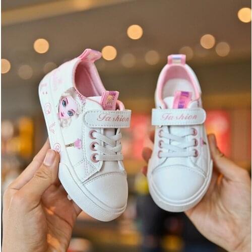 Disney New Frozen girls pink Casual Shoes elsa Anna princess pu soft sports shoes size 25-30