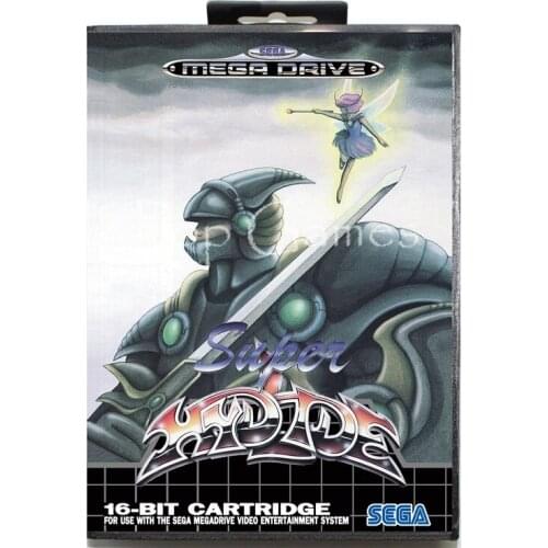 Super Hydlide with Box for 16 bit Sega MD Game Card for Mega Drive for Genesis Video Console