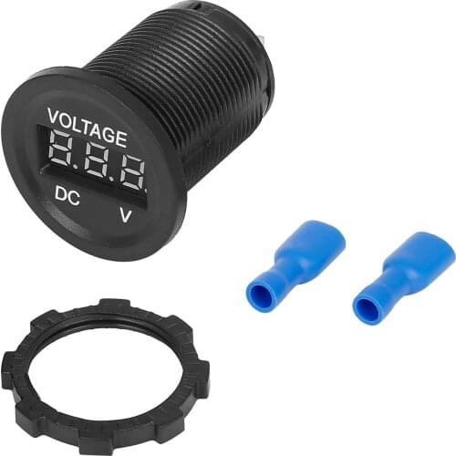 X Autohaux Motorcycle Car Waterproof DC 12V 24V Voltmeter Multicolor LED Light Digital Panel