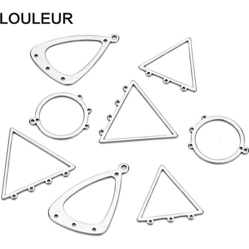 10pcs/lots Stainless Steel Hollow Triangle Connector Charms For Bracelet Necklace DIY Jewelry Making Findings Wholesale S