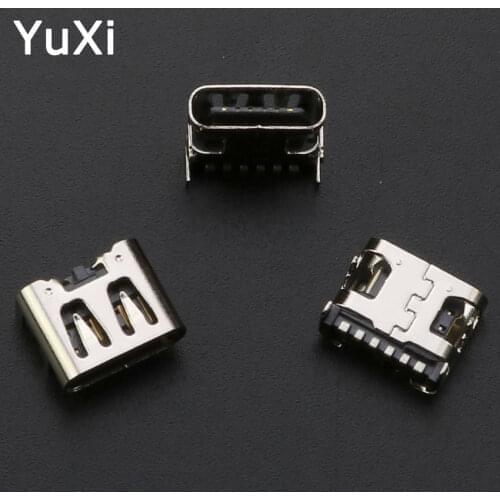 100Pcs Micro Usb Jack 6Pin Type-C Female Connector Usb3.1 For Mobile Phone Mini Usb Jack Connector Charging Socket