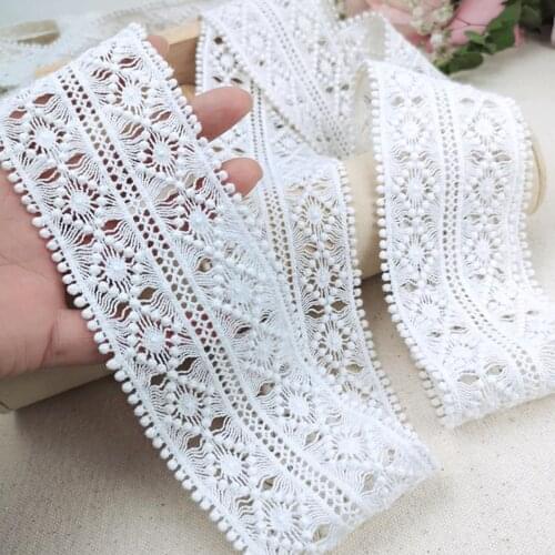 100cm White Lace Trim Ribbon Lace Embroidered Edge DIY Sewing Craft Trimming