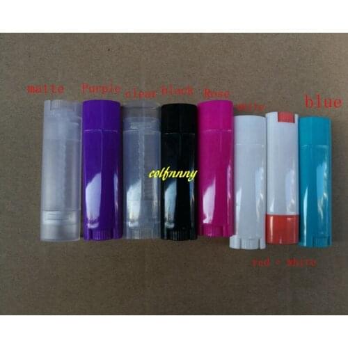 1000pcs/lot Fast shipping 4.5g Empty Oval Lip Balm Tubes Deodorant Containers Colorful PP Refillable Bottle Plastic Container