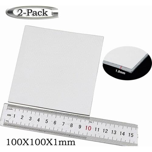 2pcs Gdstime 100mm x 100mm x 1mm 0.1cm Thickness White Thermal Conductive Silicone Pad