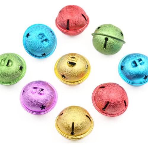 7Pcs/Lot Metal Jingle Bells Christmas Tree Party Decoration Family Ornament Xmas Baubles Crafts Christmas Bells Size 4cm