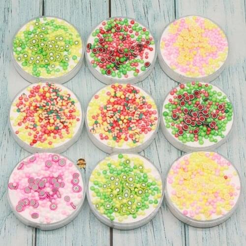 60ml Fruit Chips Beads DIY Cotton Plasticine Mud Clay Slime Educational Toy For Kids Birthday christmas Gift