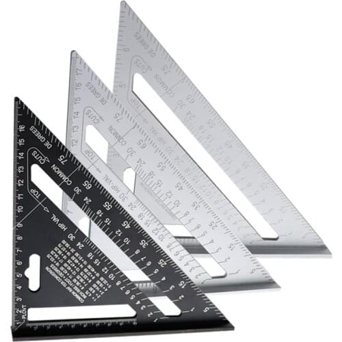 7''/12" Triangle Ruler Angle Protractor Woodworking Miter Speed Square Measuring Ruler For Building Measuring Carpenter Tools