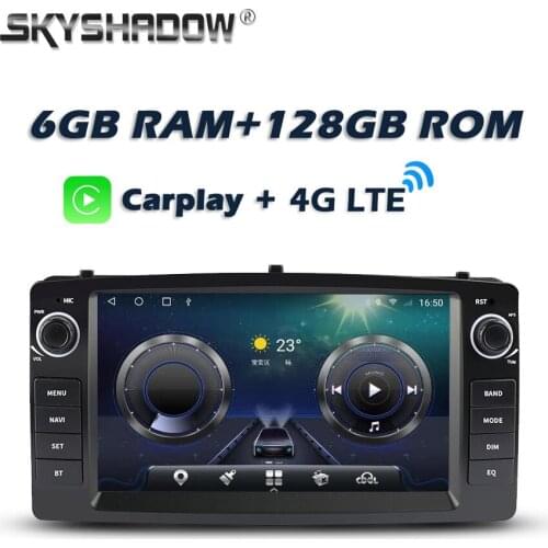 7" DSP Android 10.0 6GB + 128GB Carplay Car DVD Player GPS WIFI Bluetooth 5.0 RDS Radio For For TOYOTA Corolla E120 e 120 BYD F3