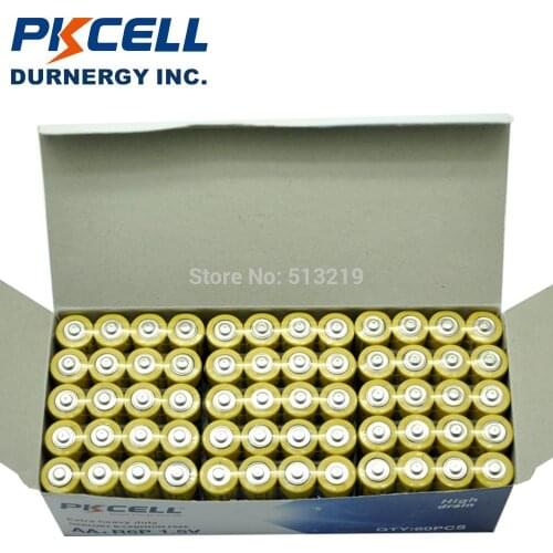 100PCS PKCELL aa batteries R6P 1.5V Super Heavy Duty Battery Carbon-Zinc AA Single Use Dry Battery Batteries for flash shavers