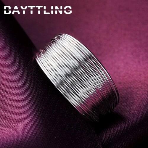 BAYTTLING 925 Sterling Silver Exquisite Multi-line Open Ring For Woman Fashion Luxury Wedding Party Jewelry Gift