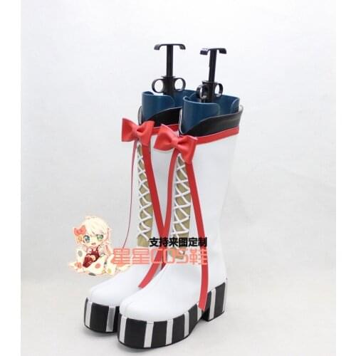Seraph of the End Krul Tepes Girls White Halloween Cosplay Shoes Boots X002