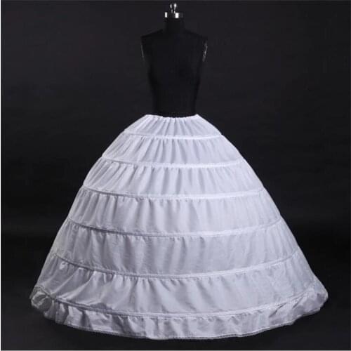 Free Shipping High Quality White 6 Hoops Petticoat Crinoline Slip Underskirt For Wedding Dress Bridal Prom Quinceanera Gowns