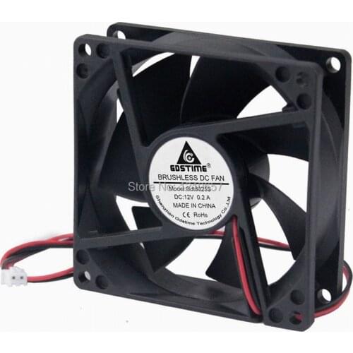 GDSTIME 8025 8cm 80mm 80x80x25mm 12V 2Pin DC Brushless Computer PC Cooling Cooler Case Fan
