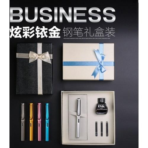 Business Fountain Pen With 1 Bottle Ink And Ink Sac . Gift Box , Birthday Gift Pen