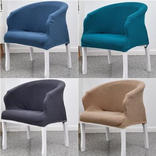 1/2/4/6Pcs Arc Chair Cover Spandex Polar Fleece Armchair Covers Elastic Home Coffee Retro Dining Chair Seat Slipcover Washable