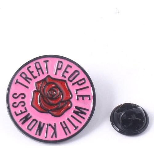 Harry Styles Flower Brooch Letter Treat People With Kindness Badge Brooches for Women Men Lapel Pin Jewelry