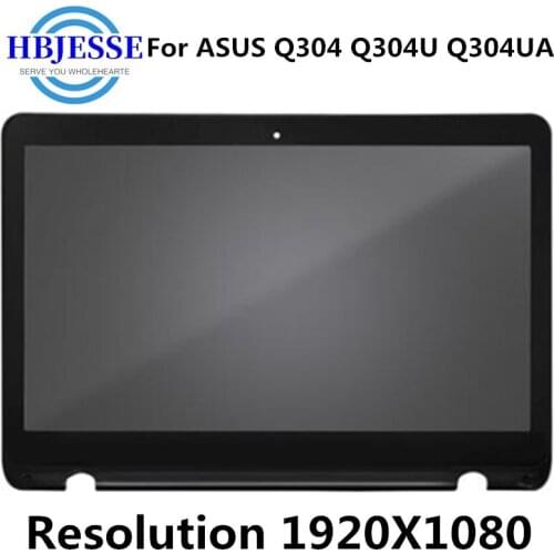 For ASUS Q304 Q304UA 13.3" FHD 1920x1080 LCD LED Display Touch Digitizer Screen Replacement Assembly with Bezel