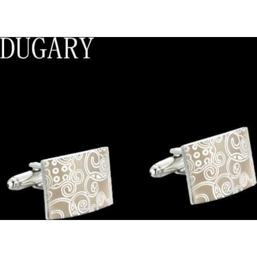 DUGARY shirt cufflinks for mens Brand cuff buttons cuff links High Quality Square enamel wedding abotoaduras Jewelry gemelos