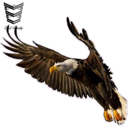 EARLFAMILY 13cm X 11cm Car Styling Flying Eagle Decal Print Die Cutting Funny Car Stickers DIY Waterproof Accessories Graphic