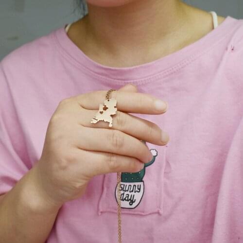 European and American new Dutch country map necklace pendant stainless steel jewelry to give friends gifts