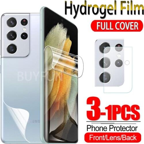 1-3PCS Hydrogel Film For Samsung Galaxy S21 Ultra 5G Screen Protector Samsang S 21 Ultra Water Gel Protective Film Camera Glass
