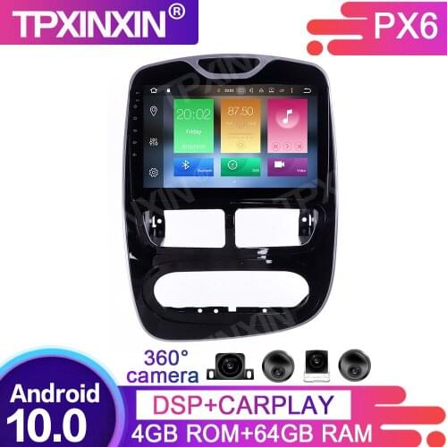 360 Cameras Screen Android 10.0 4+64GB DSP For Renault Clio 2013-2015 Car Multimedia Player GPS Navi Headunit Radio Audio Stereo
