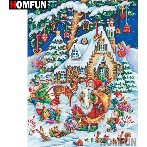 HOMFUN Full Square/Round Drill 5D DIY Diamond Painting "Santa Claus" Embroidery Cross Stitch 5D Home Decor A00864