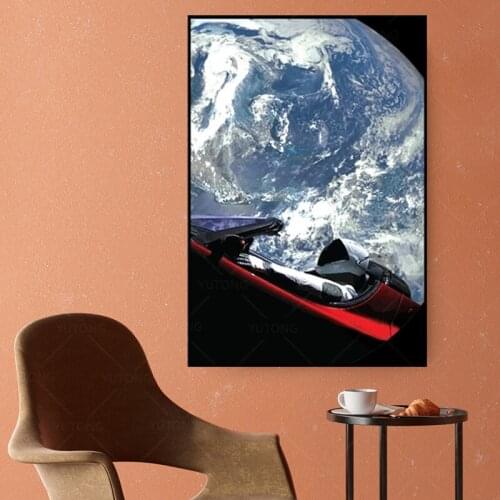 SpaceX Starman Wall Art Canvas Wall Pictures for Living Room Home Decor bed living Room Office Hotel Apartment
